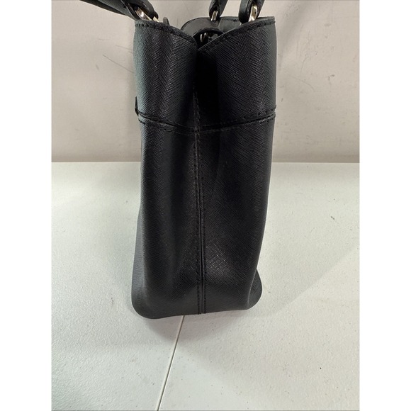 Michael Kors Hailee Leather Satchel Crossbody Bag Black Gold Purse NO STRAP - Picture 4 of 10